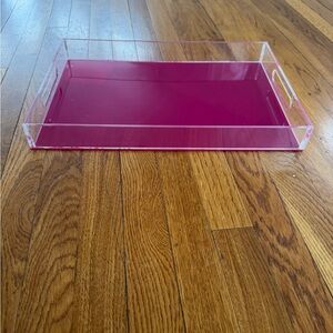 Elegant Pink Acrylic Serving Tray
